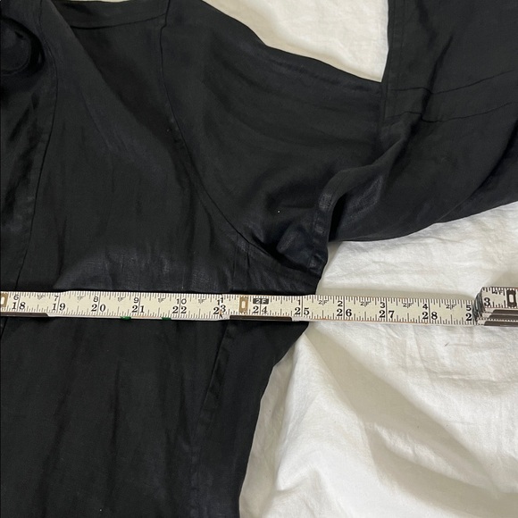 Eileen Fisher Women's Organic Linen Trench Coat Black L Lagenlook Quiet Luxury - Picture 14 of 16